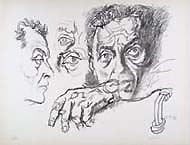 RENATO GUTTUSO, Self-portrait, lithograph